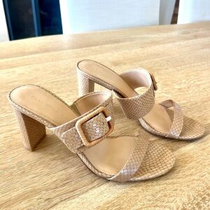 Veronica Beard Beige Snake Print Heels